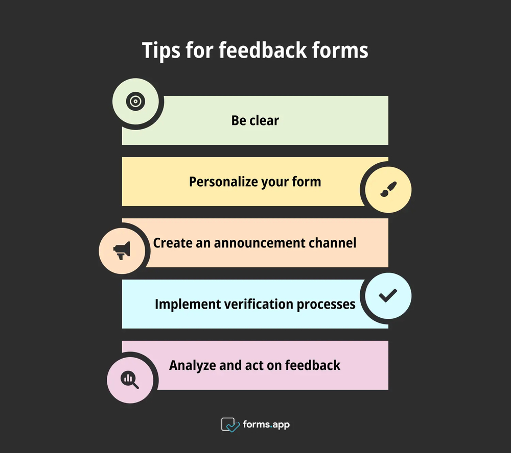 Pro tips for feedback forms