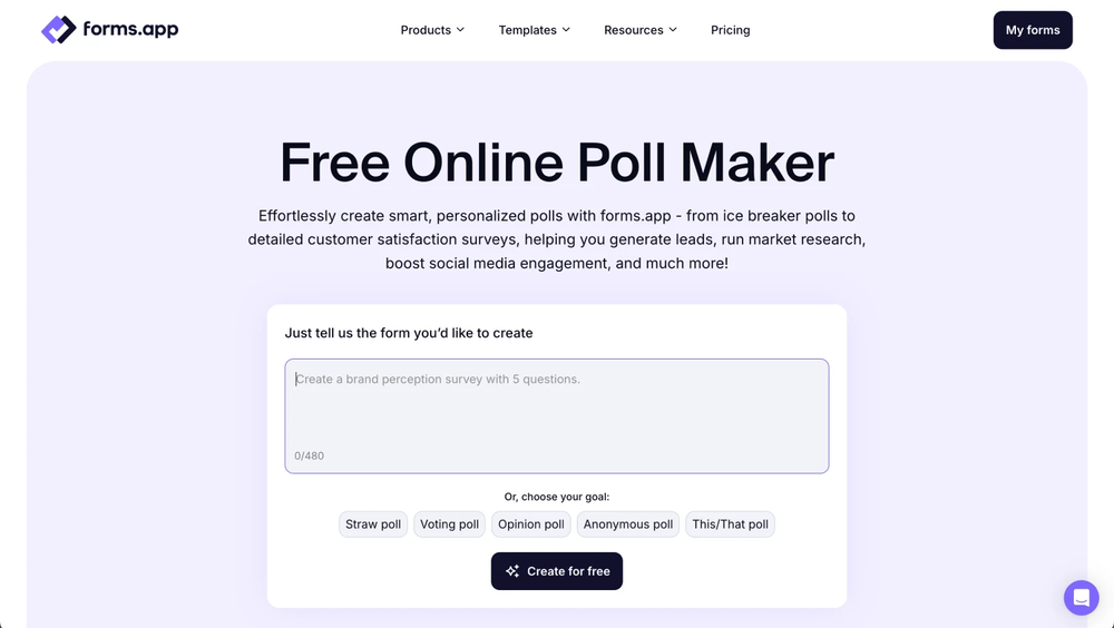 forms.app’s poll maker