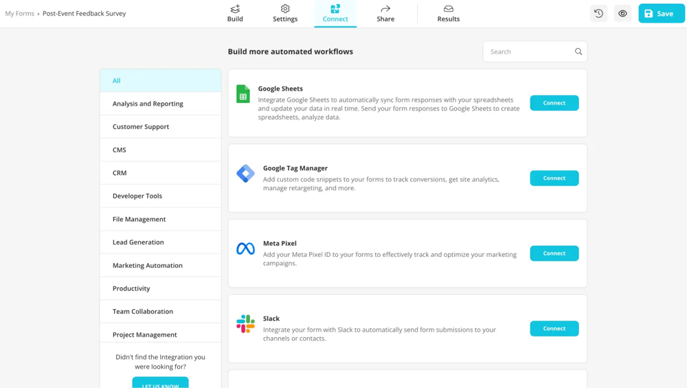 Integrate your form with other platforms