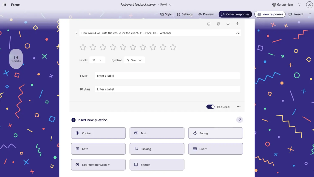 Customize the questions