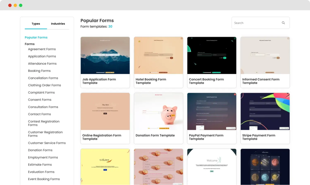 Escolha uma opção de início