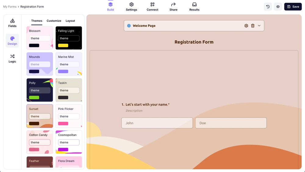 Personalize your registration form