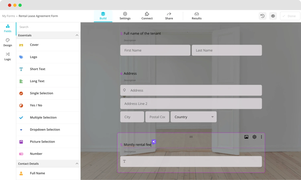 Add the essential fields