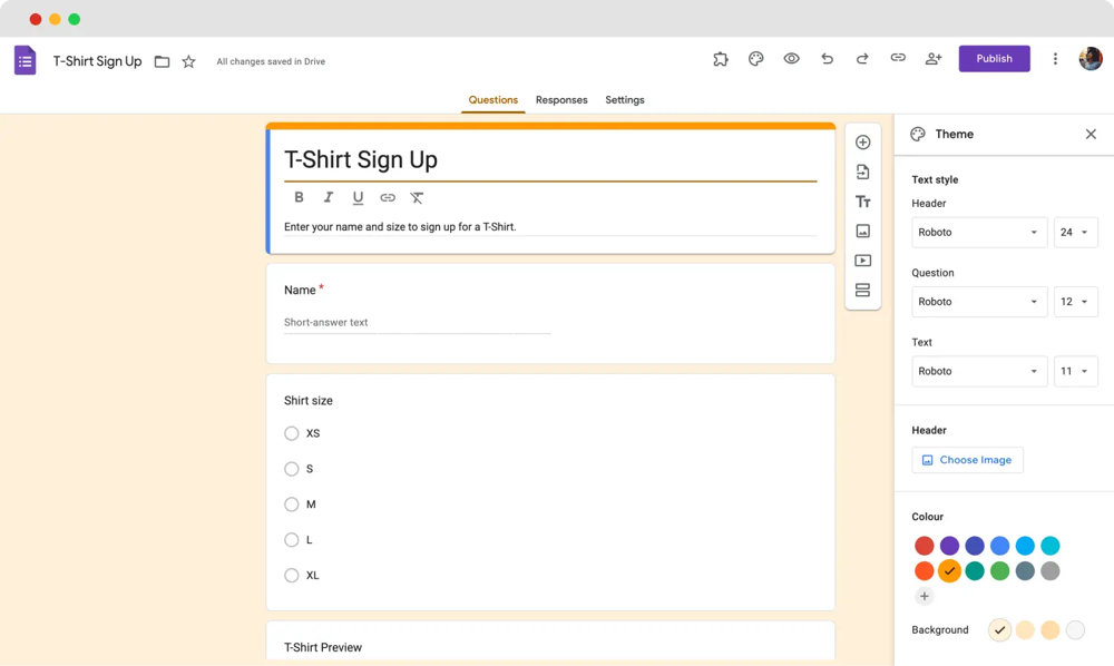 Change the form design