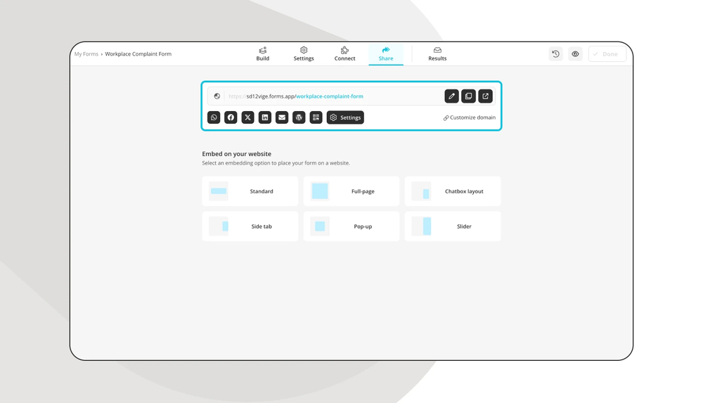 Partagez votre formulaire