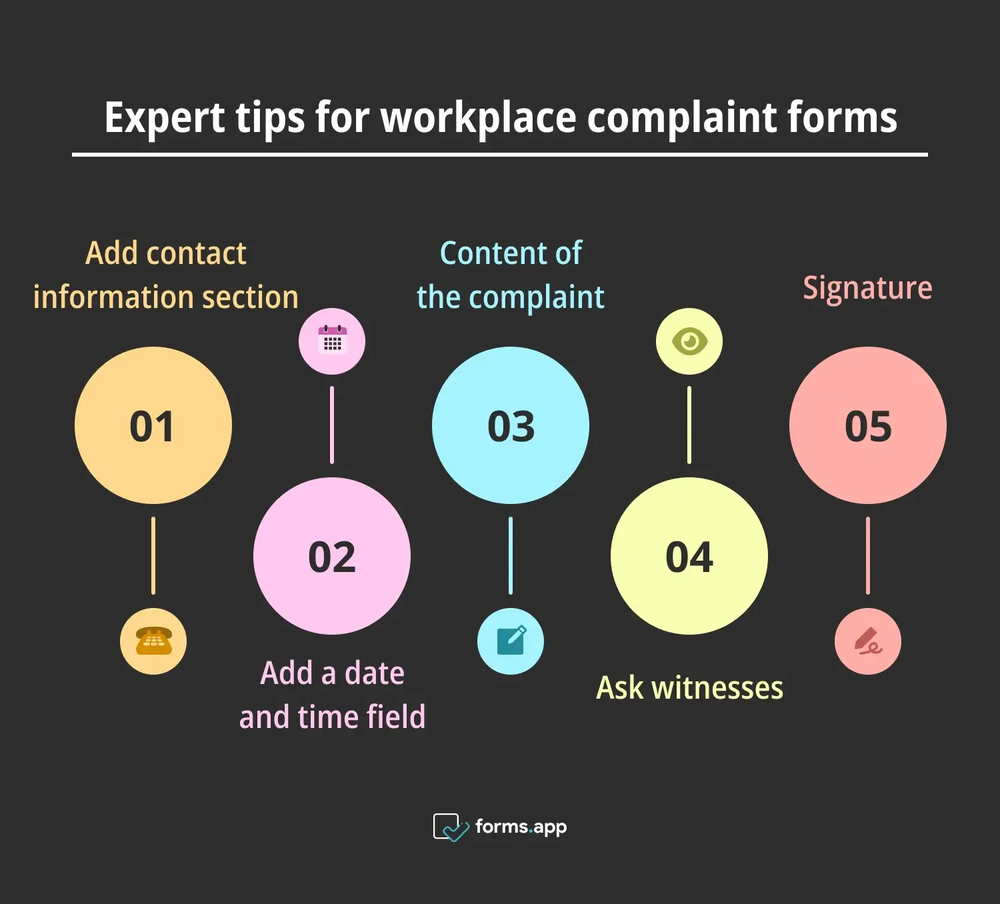 Conseils d'experts pour les formulaires de plainte en milieu de travail