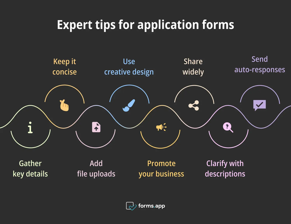 Pro tips for application forms
