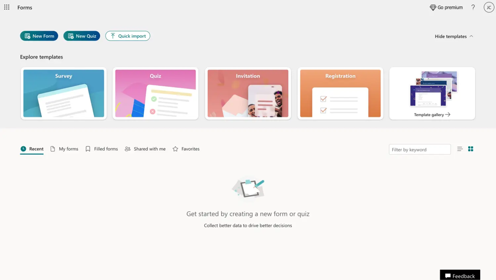 Choose a template or start from scratch