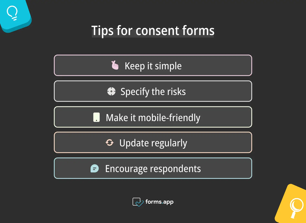 Pro tips for consent forms