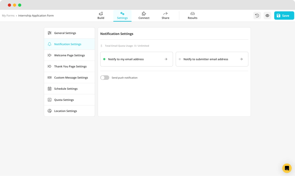 Customizing the nıotificaiton settings