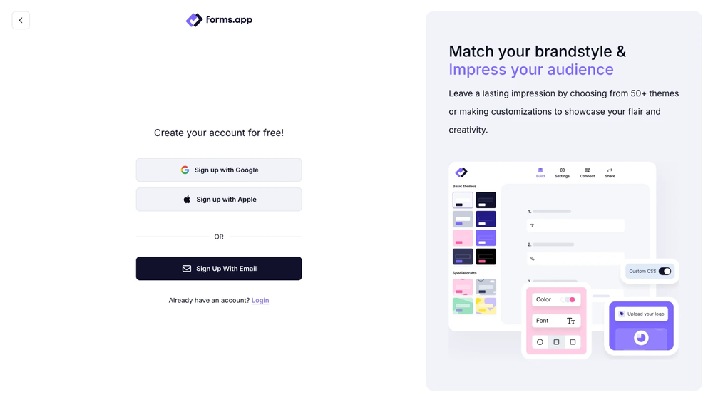 Open your forms.app account
