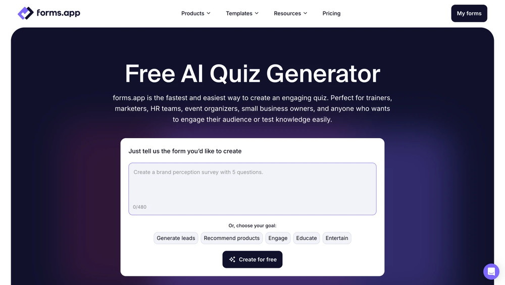 Use the free quiz maker tool
