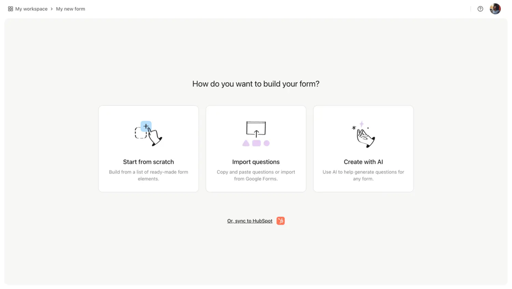 Sélectionnez une option de départ