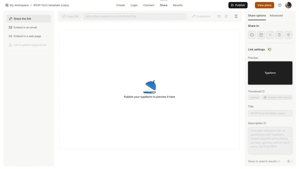 Partagez votre formulaire RSVP