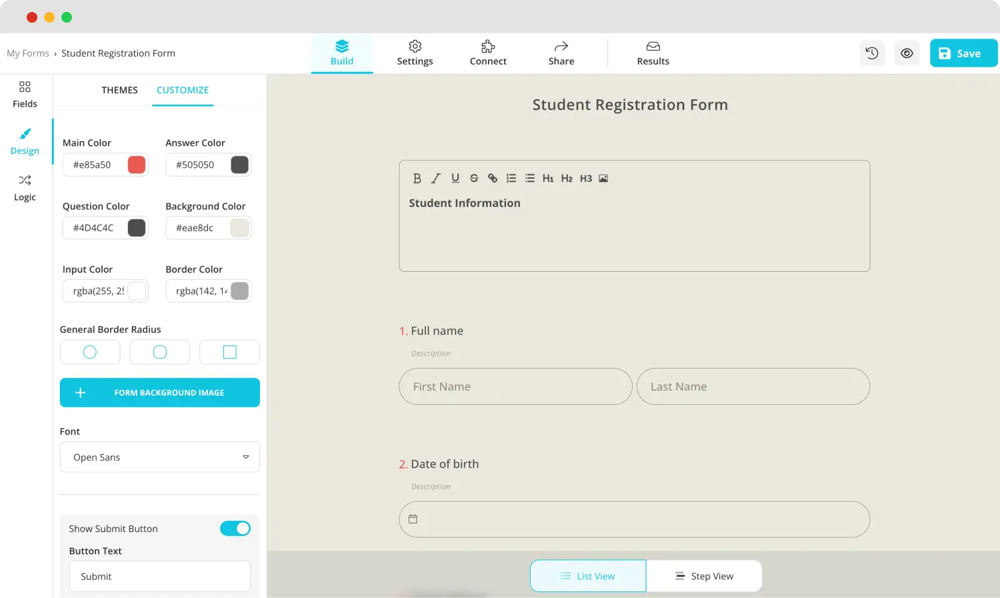 Estilice su formulario