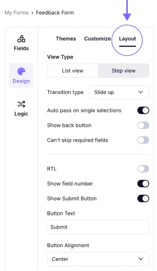 An image highlighting the RTL setting from the Layout area