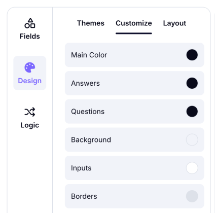 An image showing the color changing area from the “Customize” section