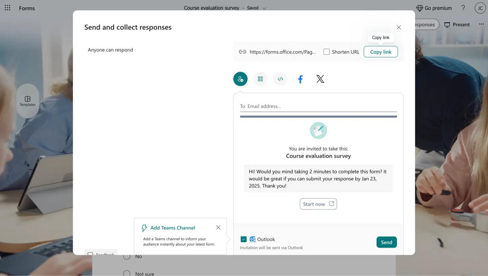 Share your form and collect responses