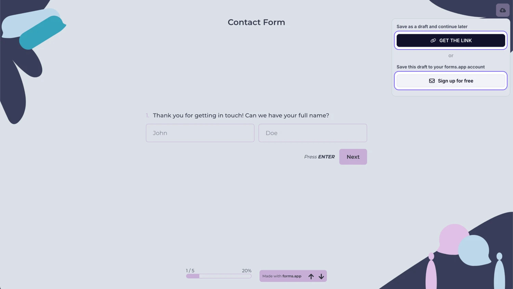 An image showing the save options available when you click the “Save” button in the upper right corner of the form