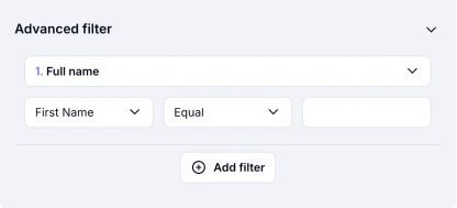 An image showing the Advanced filter option below the basic filters forms.app offers