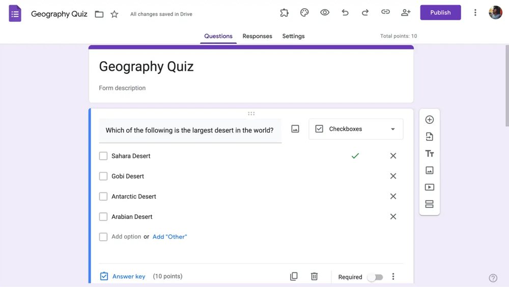Grade the quiz