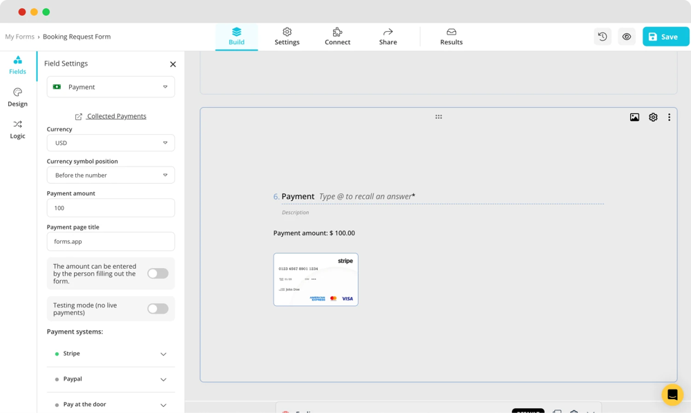 Agregue un campo de pago