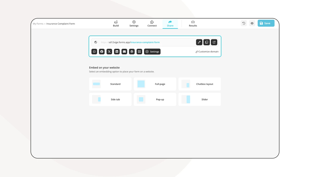 Partagez votre formulaire
