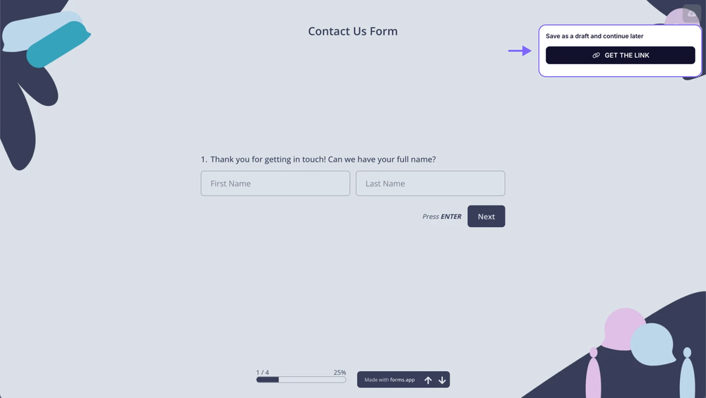 An image showing how you can save a form as a draft by opening the form directly