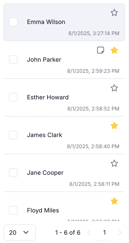 An image showing the option of starring the form responses needed by pressing the Star icon