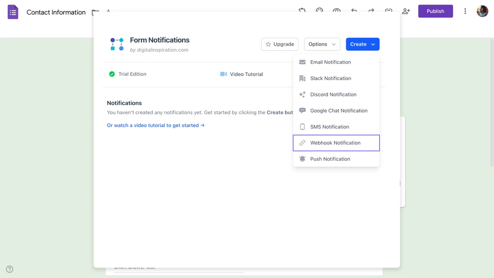Configuring webhook requests