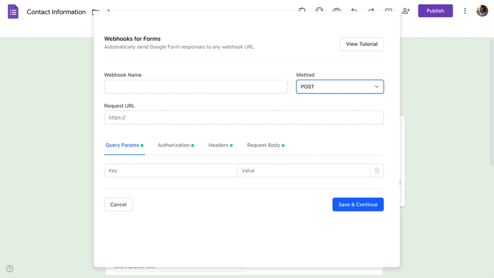 Choosing the request method