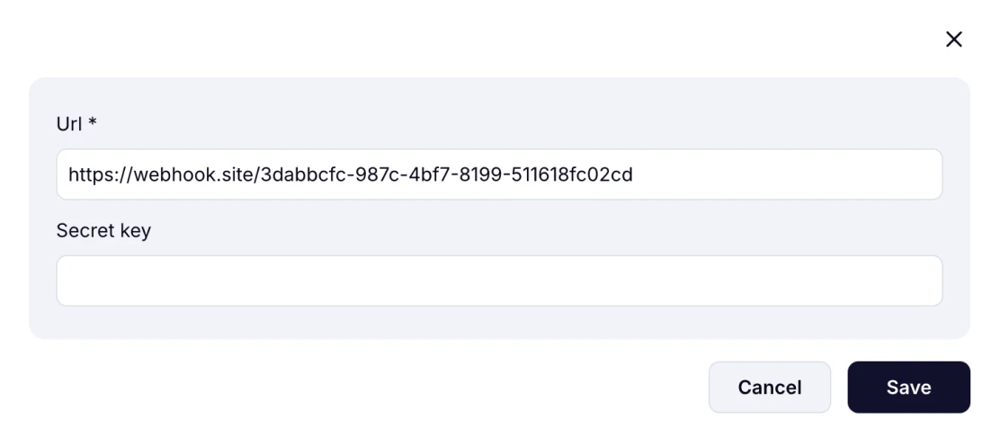 Configure webhook URL