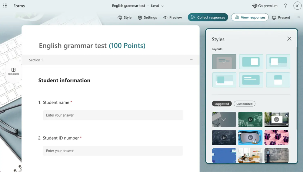 Ändere das Aussehen deines Formulars