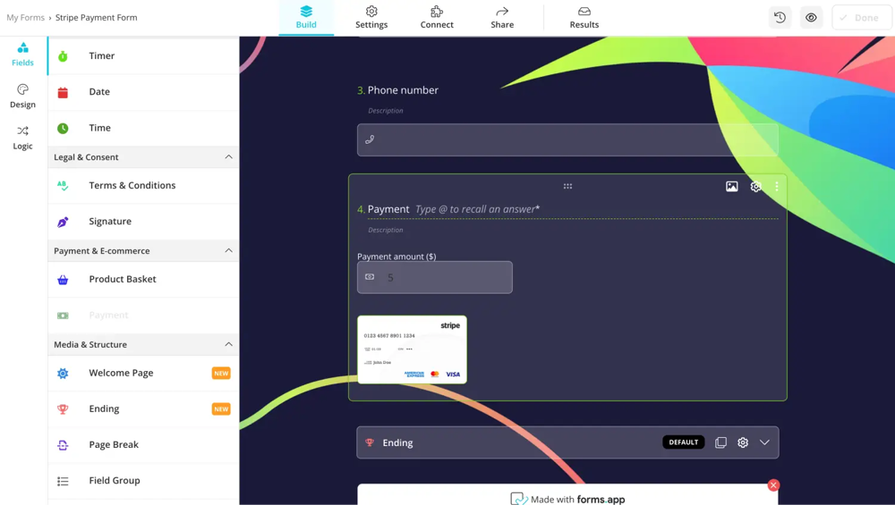 Fügen Sie das Zahlungsfeld hinzu
