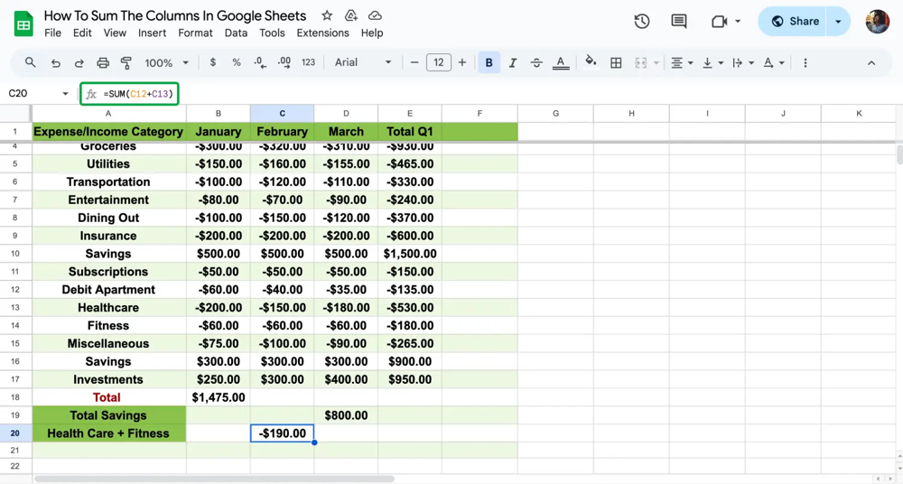Use referências de células na fórmula