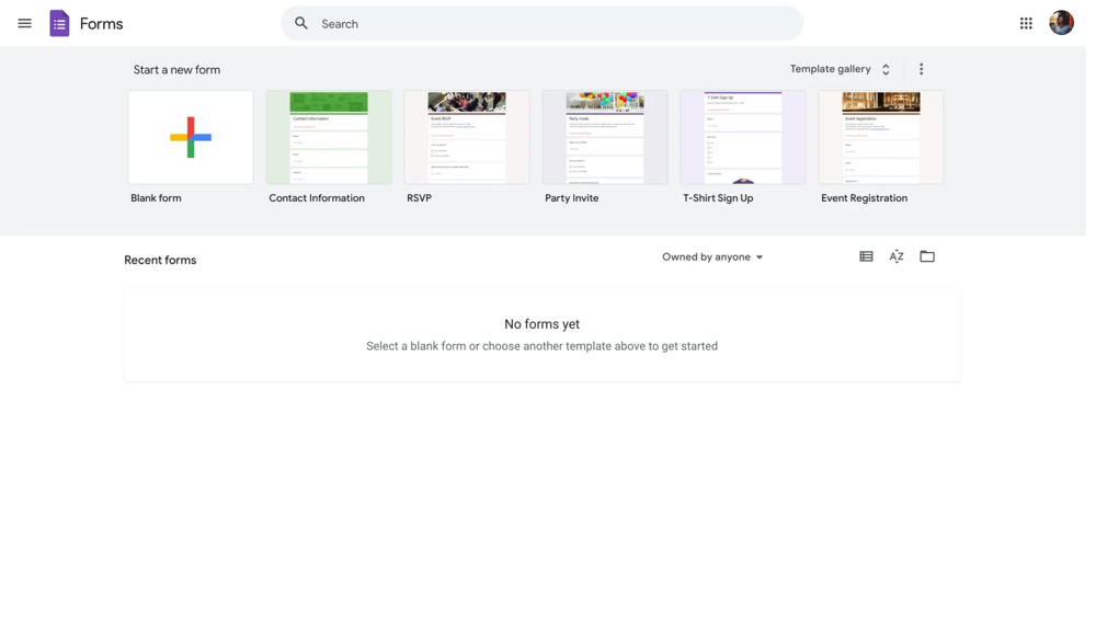 Abrir Google Forms para empezar