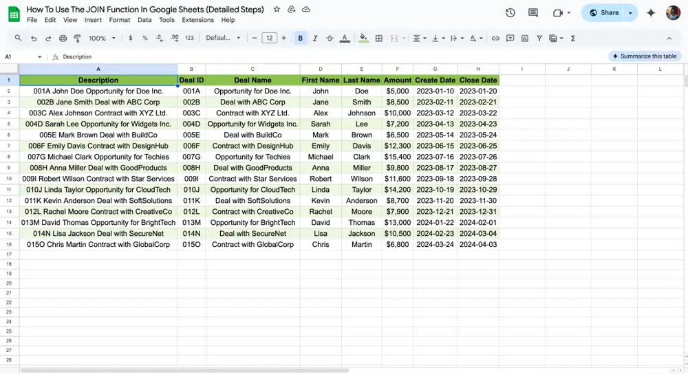 Drag the bottom corner to apply more cells