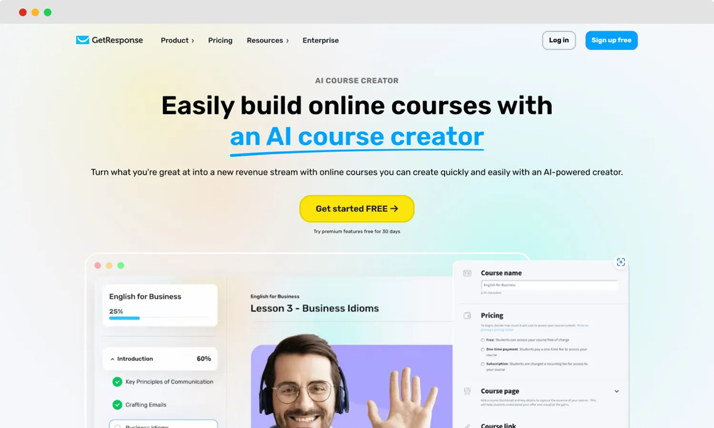 #13 best tools for HR - GetResponse Course Creator