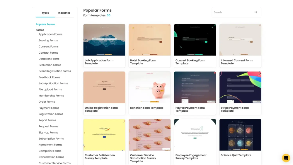 Galerie de modèles de forms.app