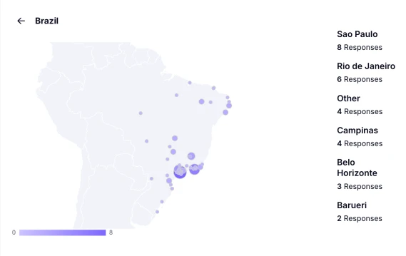 An image showing a zoomed-in map of respondents