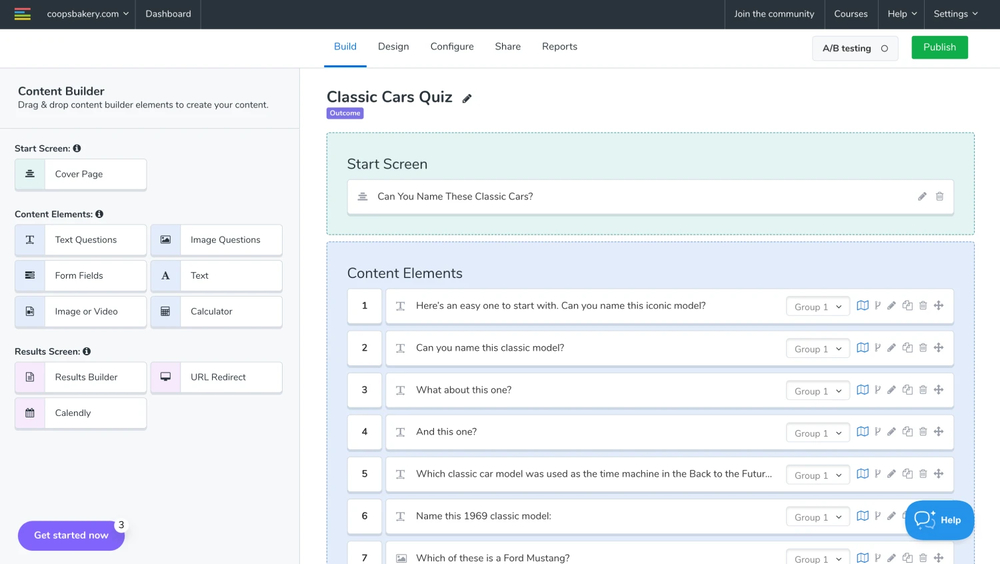 Workspace of LeadQuizzes