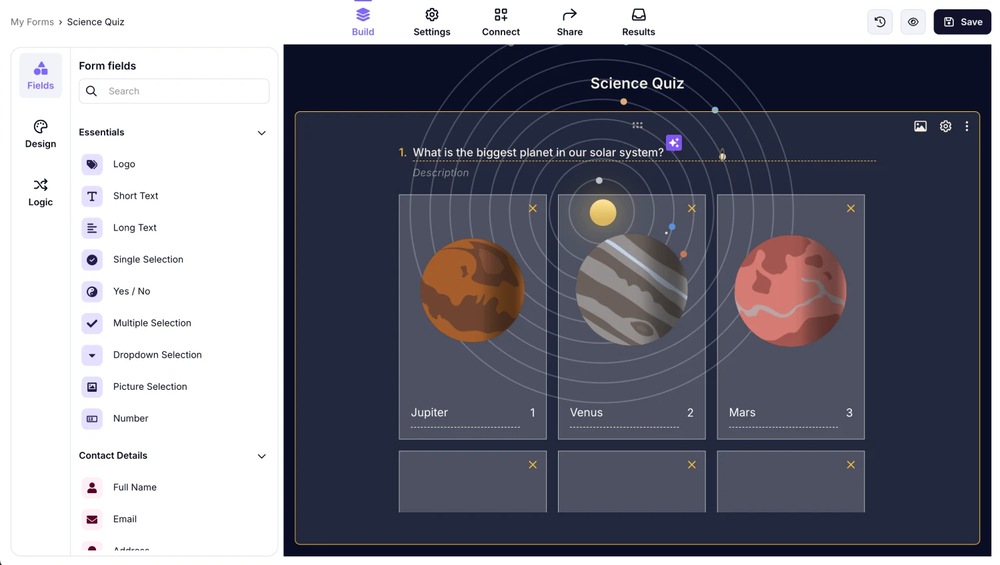 Workspace of forms.app
