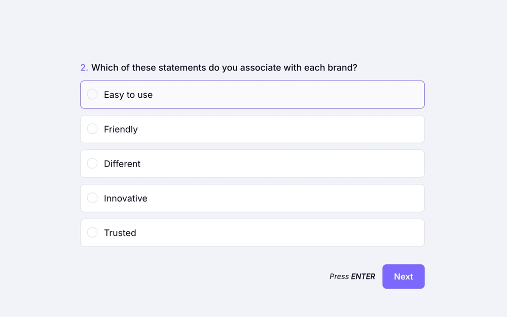 A poll question about market research