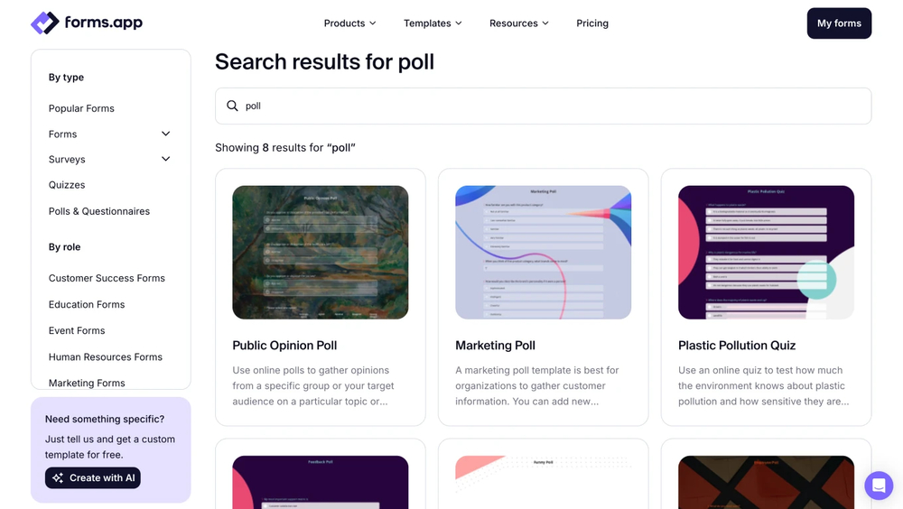 Choose a poll template