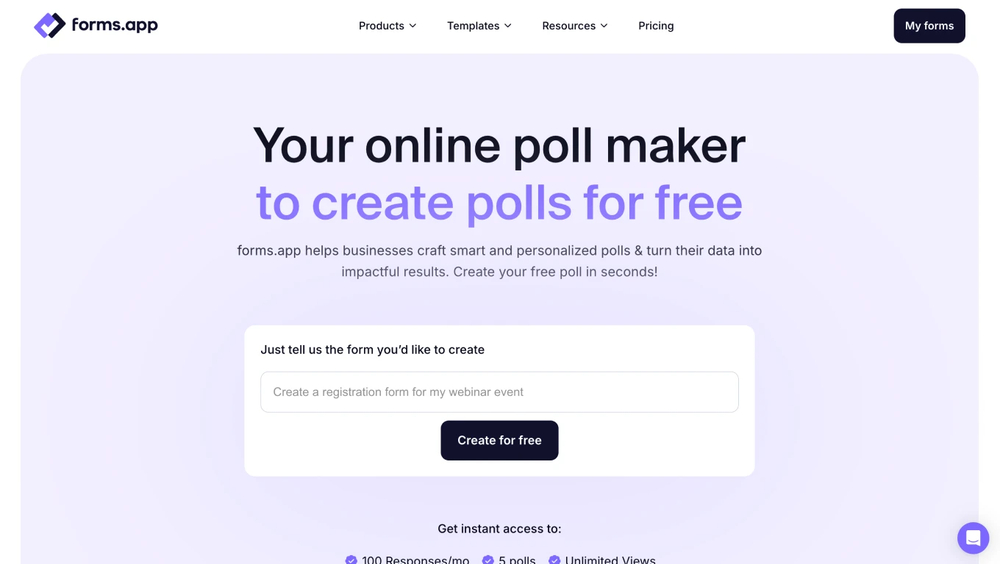 Create your poll with forms.app