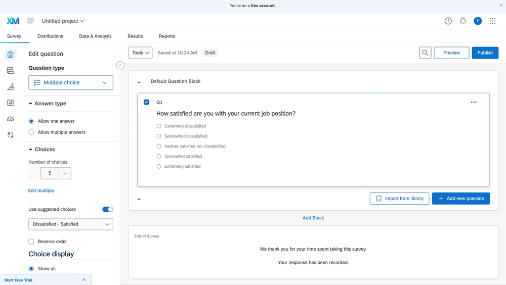 Homepage of Qualtrics