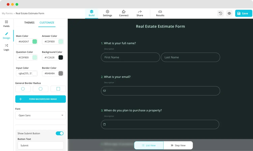 Anketinizin tasarımını özelleştirin