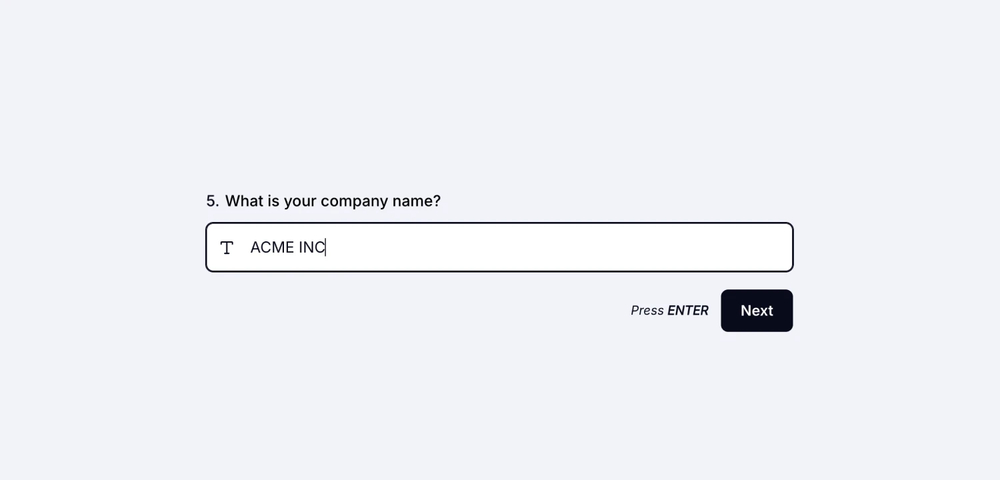 An image showing a filled example of the “Short Text” field