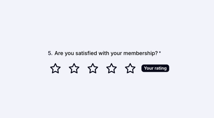 An image showing an example question in the “Star Rating” format