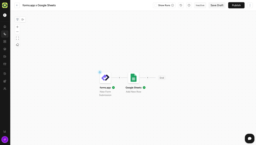 An image showing the Publish button you need to click to publish your workflow